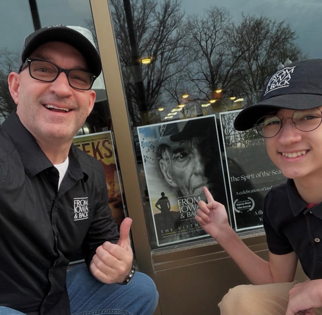 Jeremy Glazier and James Glazier at the 2025 Farm to Film Fest in Washington, Iowa.