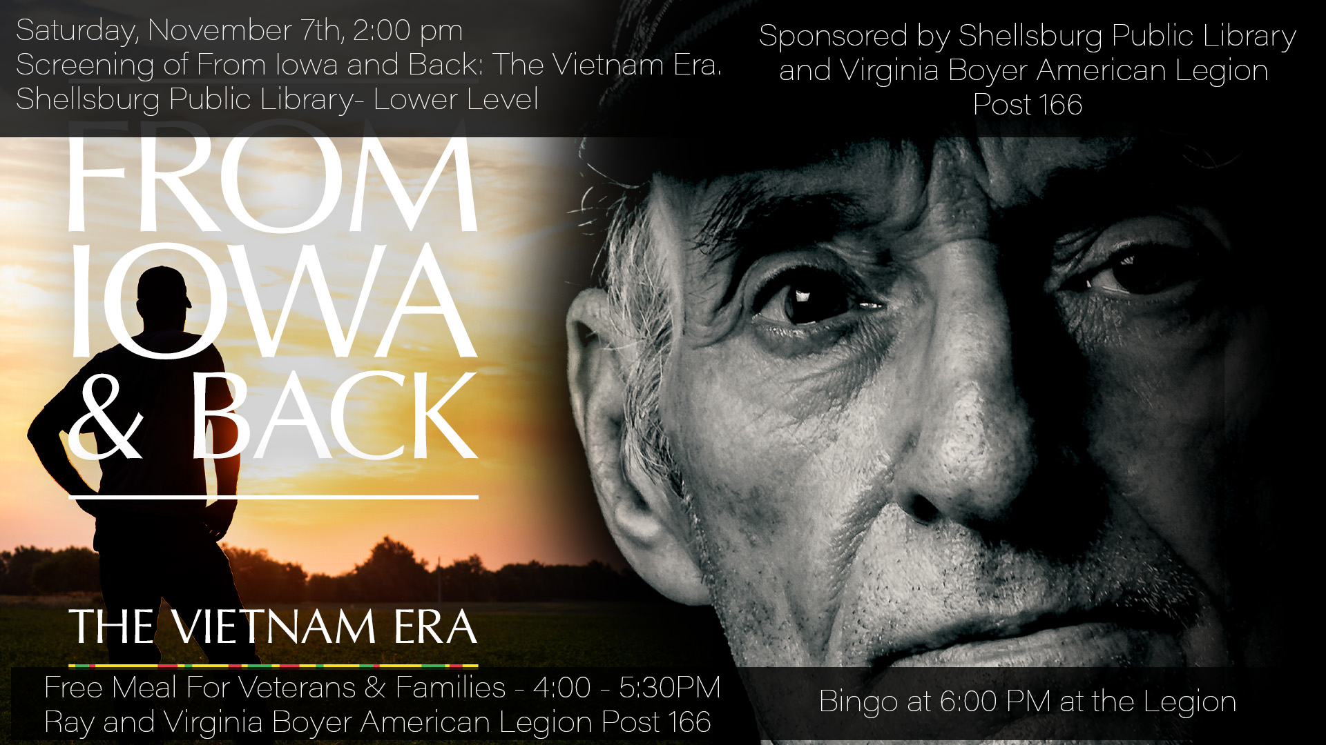 From Iowa and Back Vietnam Era documentary screening at Shellsburg Public Library in Shellsburg Iowa